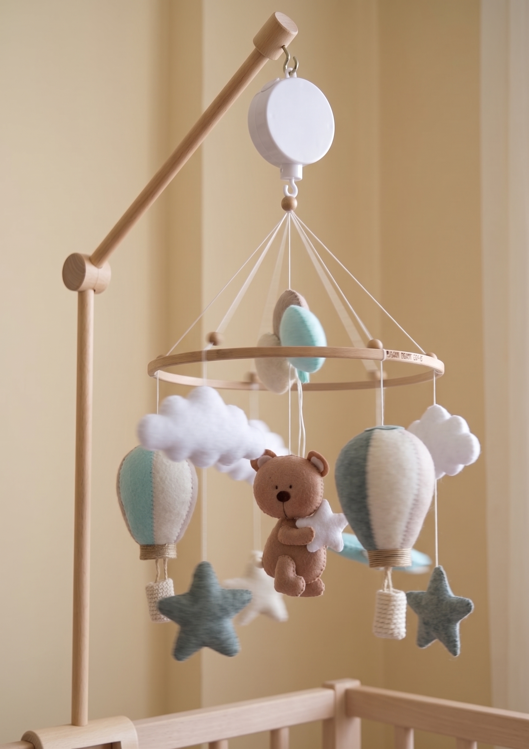 Aviator Bear Mobile - Hot Air Balloon & Airplane, Travel Theme Nursery Gift